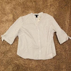 Polkadot black and white 3/4 Sleeve Top
